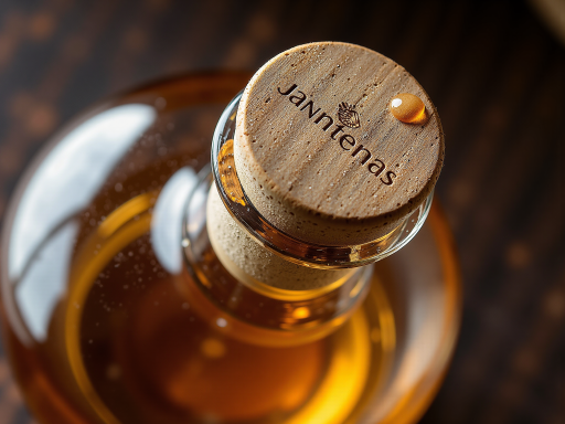 Bottled agarwood essential oil showing golden amber color in traditional glass bottle with elegant labeling